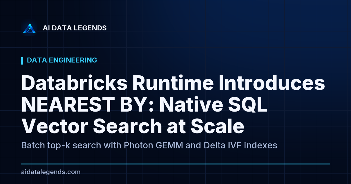 Databricks Runtime Introduces NEAREST BY: Native SQL Vector Search at Scale